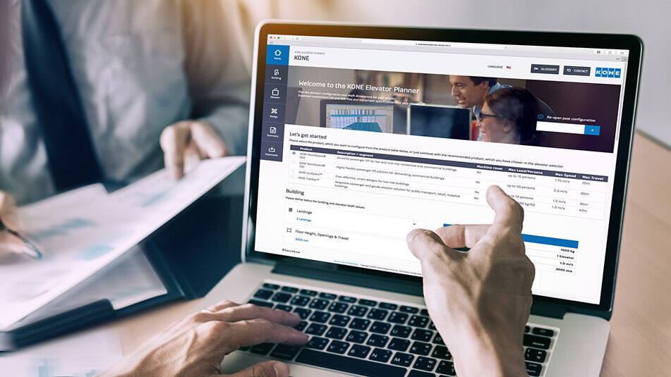 Gracias a las herramientas gratuitas de planificación online de KONE, se evitan las conjeturas y tediosas investigaciones durante las fases claves de planificación de los ascensores y las escaleras mecánicas.